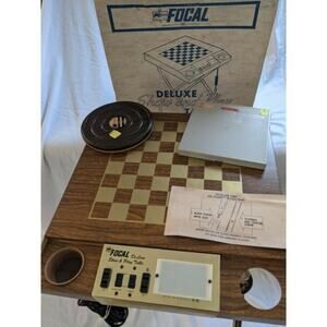 Vintage KMART Metal Focal Deluxe Show & Play Checkers Folding Light Up Table